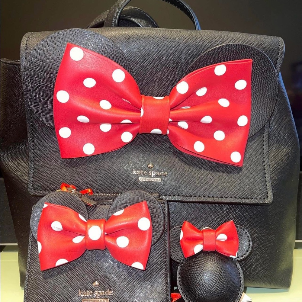 Kate Spade x Minnie Mouse Backpack, Wallet, and Key Chain